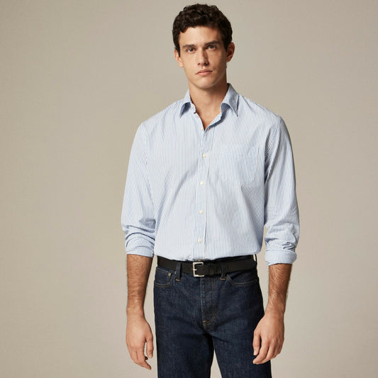 Men Secret Wash cotton poplin shirt with point collar - J.Crew