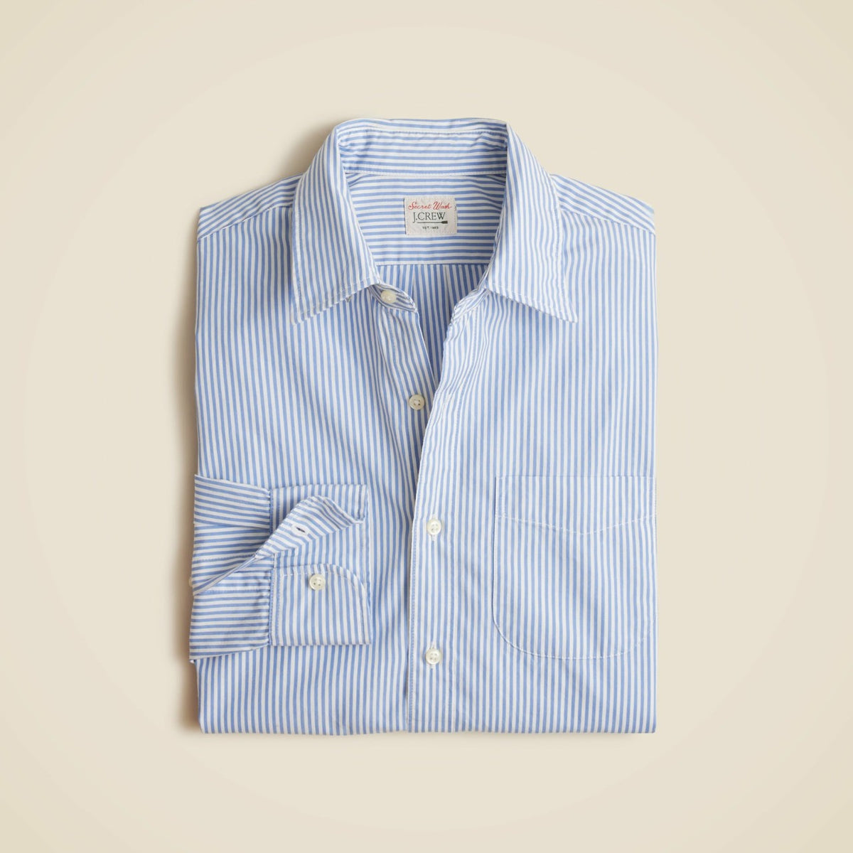 Men Secret Wash cotton poplin shirt with point collar - J.Crew