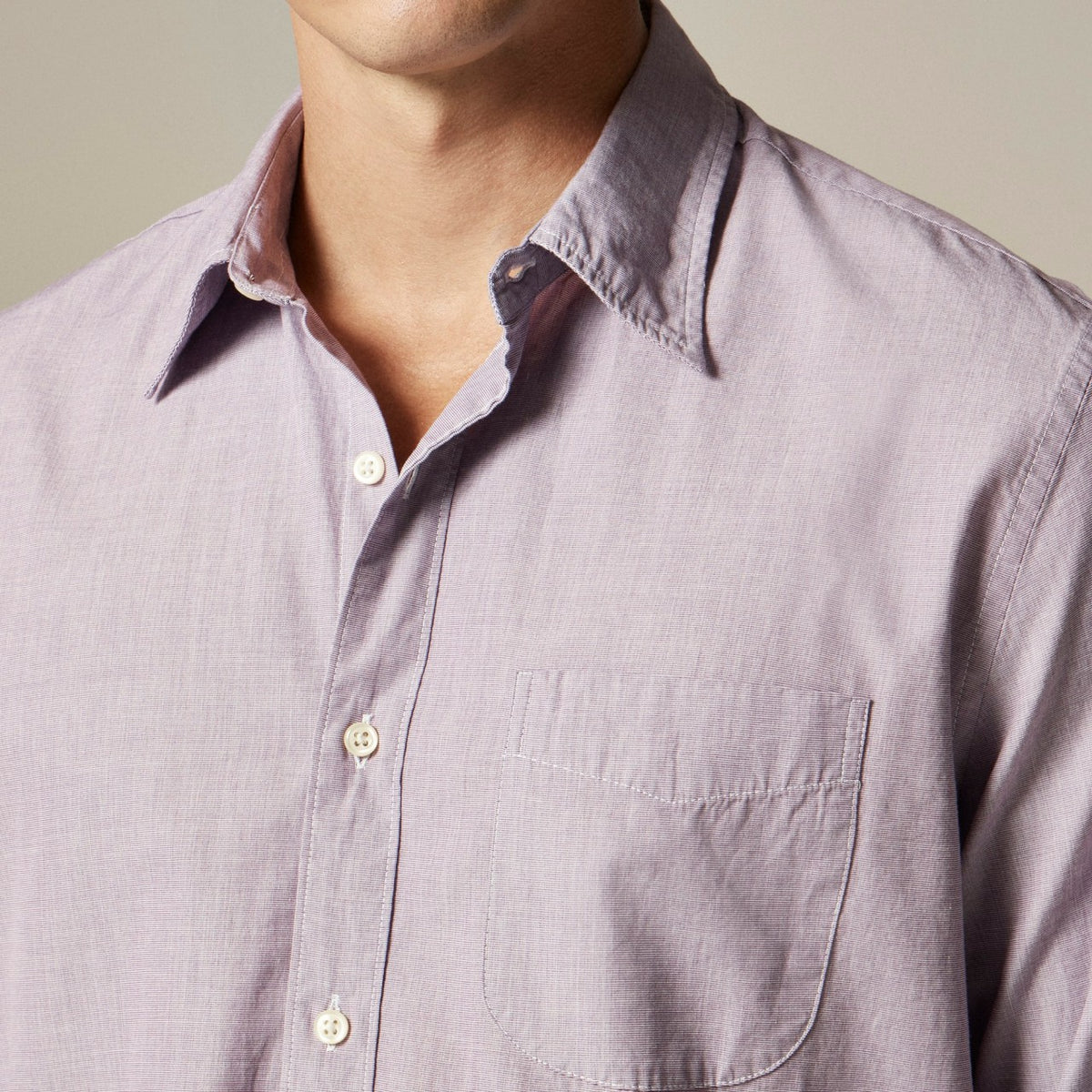Men Secret Wash cotton poplin shirt with point collar - J.Crew