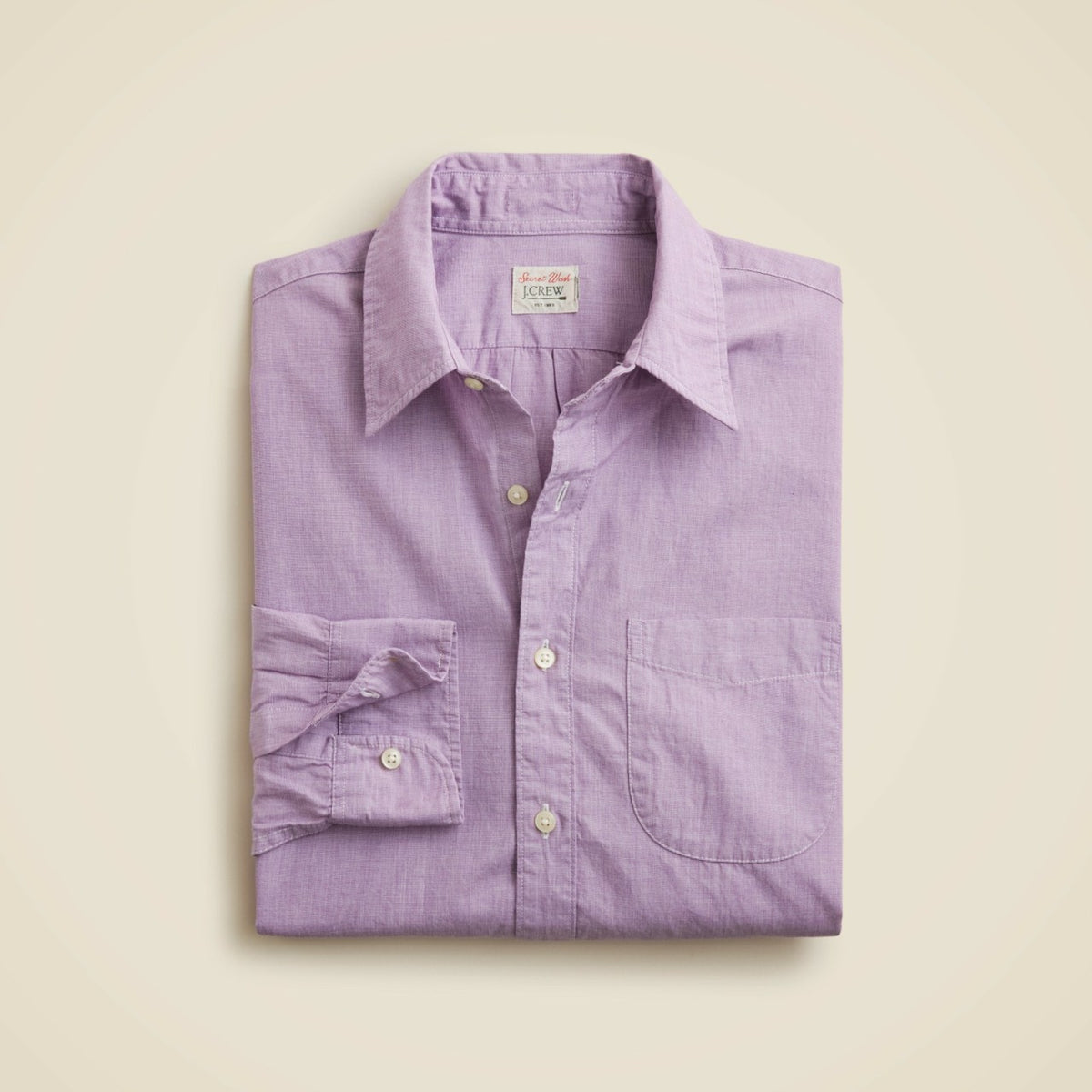 Men Secret Wash cotton poplin shirt with point collar - J.Crew