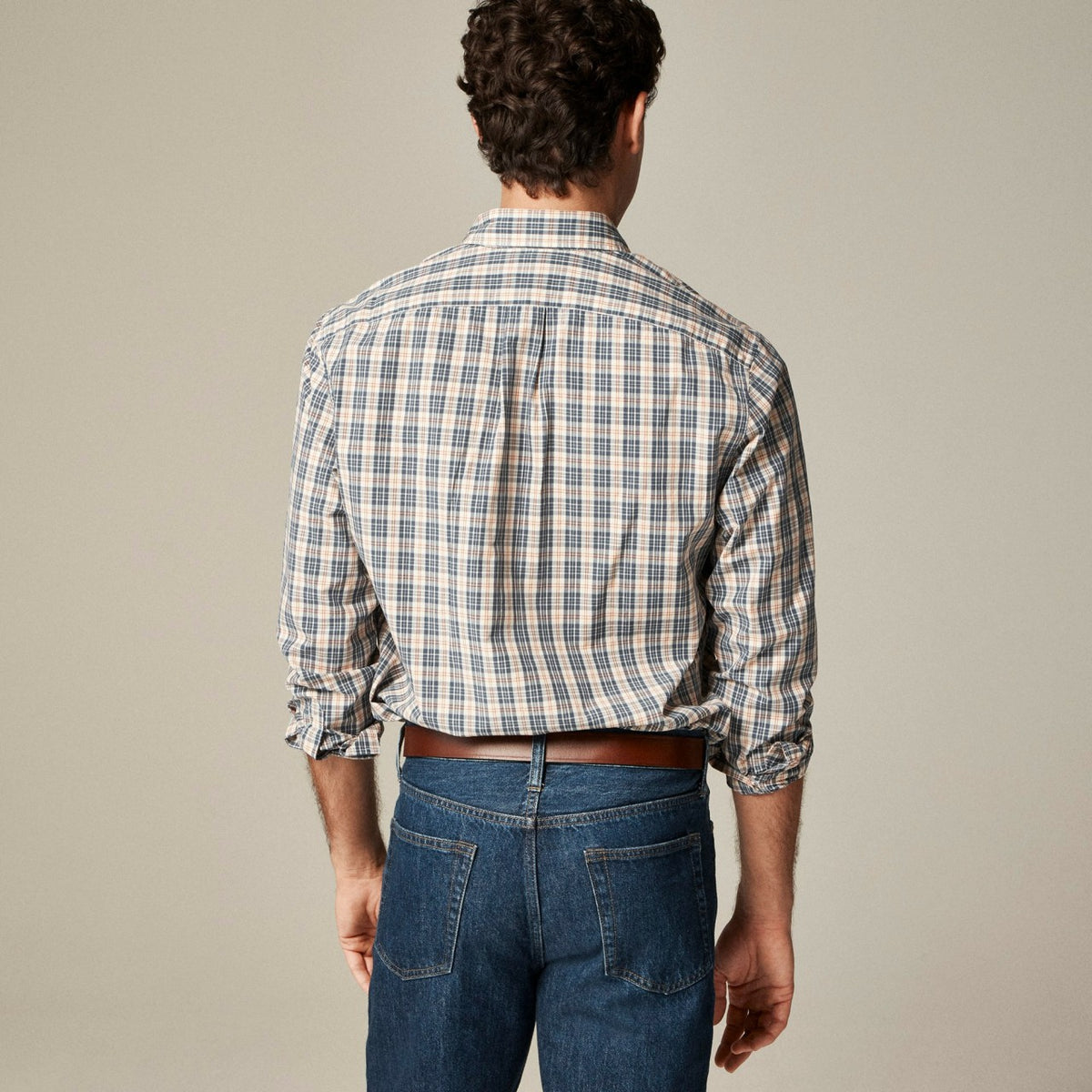 Men Secret Wash cotton poplin shirt with point collar - J.Crew