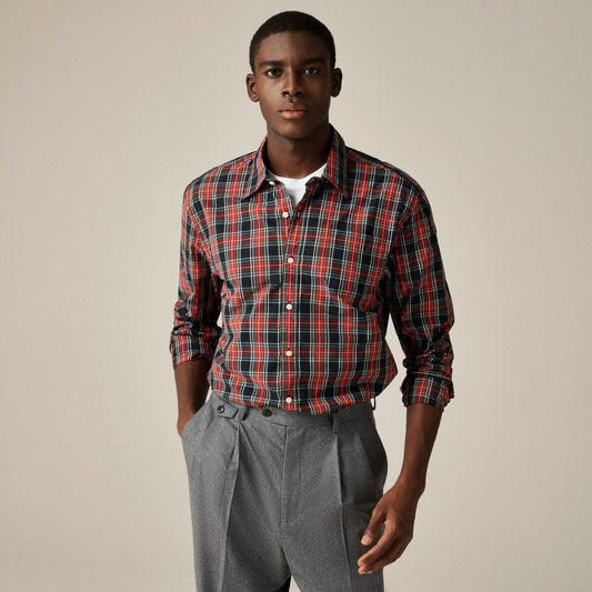 Men Secret Wash cotton poplin shirt with point collar - J.Crew
