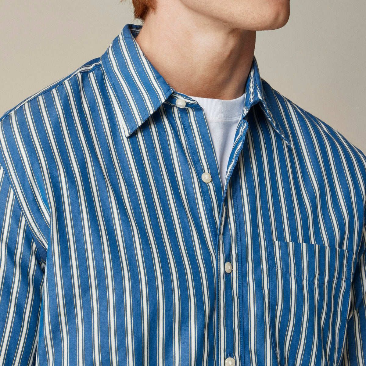 Men Secret Wash cotton poplin shirt with point collar - J.Crew