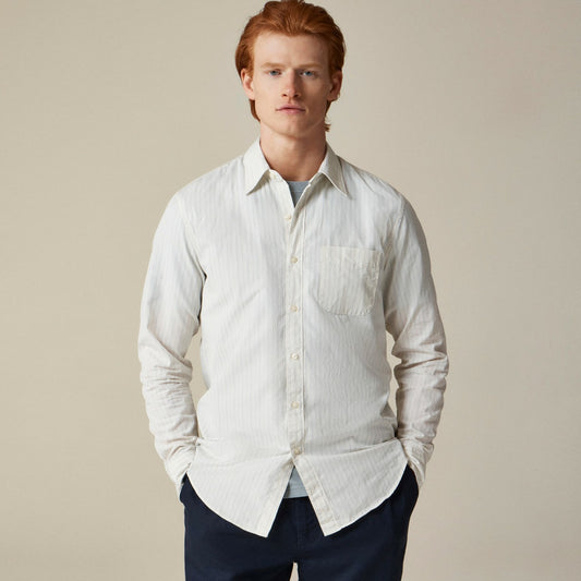 Men Secret Wash cotton poplin shirt with point collar - J.Crew