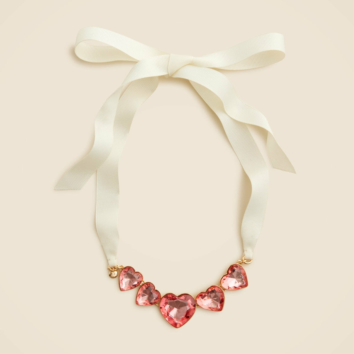 Kids Girls' heart crystal bow necklace - J.Crew