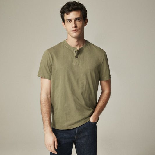 Men Short-sleeve vintage-wash cotton henley - J.Crew