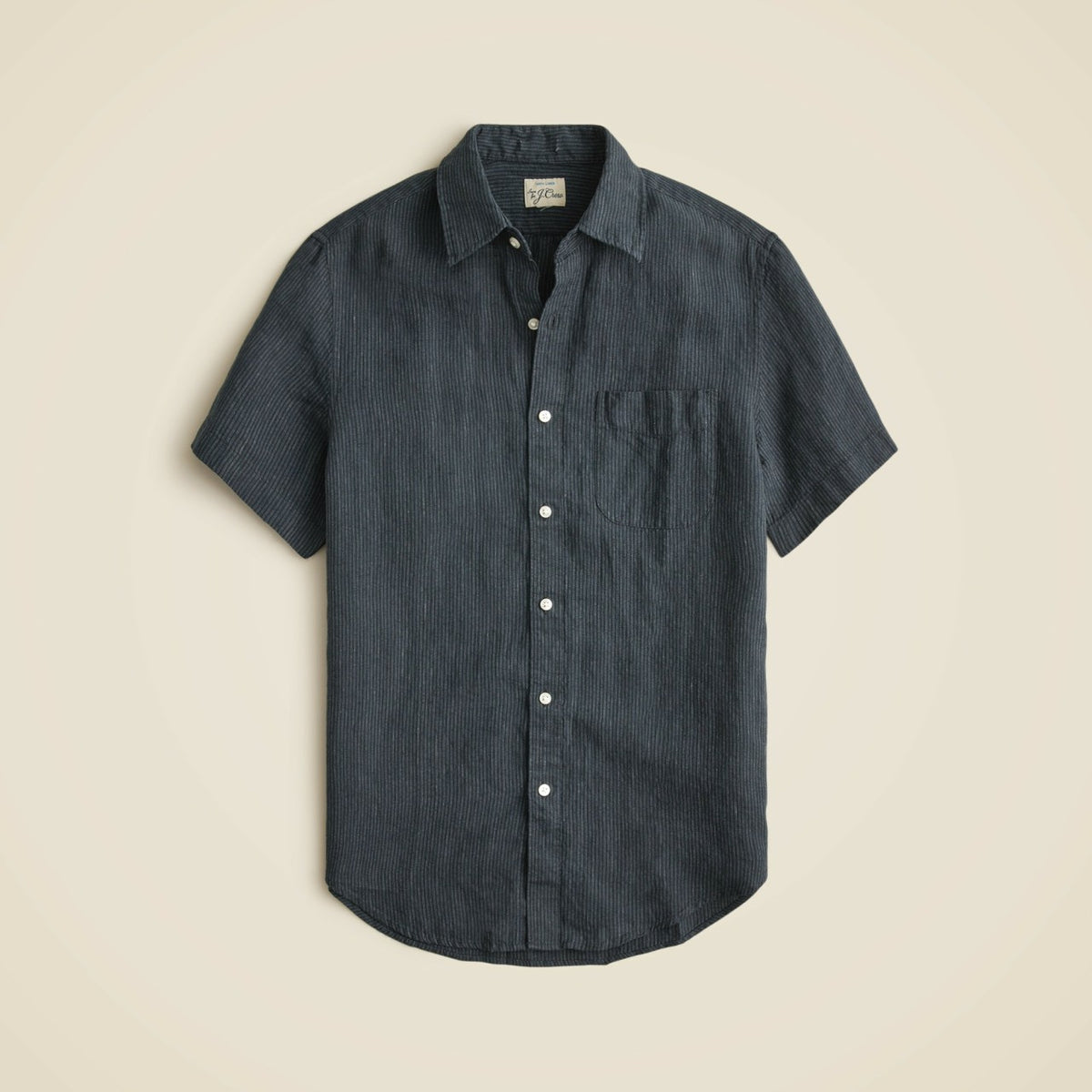 Men Short-sleeve linen point-collar shirt in print - J.Crew