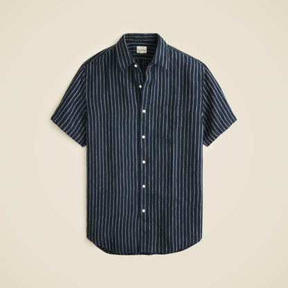 Men Short-sleeve linen point-collar shirt in print - J.Crew
