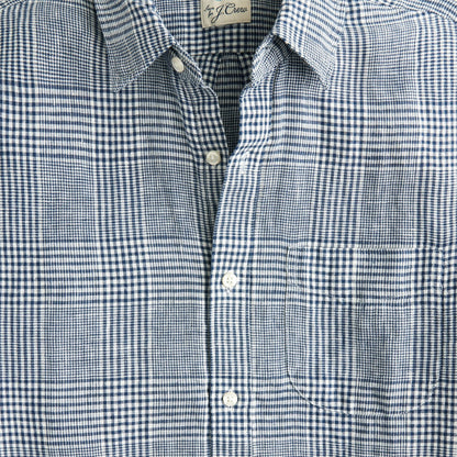 Men Short-sleeve linen point-collar shirt in print - J.Crew