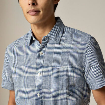Men Short-sleeve linen point-collar shirt in print - J.Crew