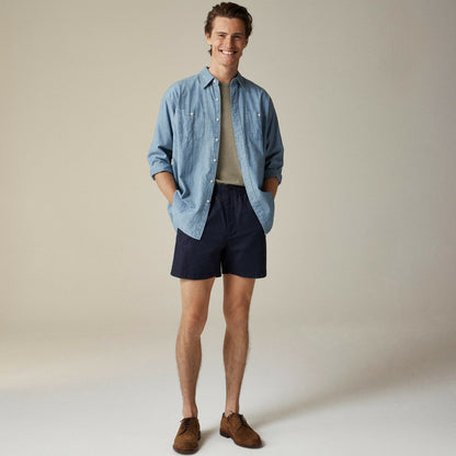 Men Giant-fit organic cotton chambray workshirt - J.Crew