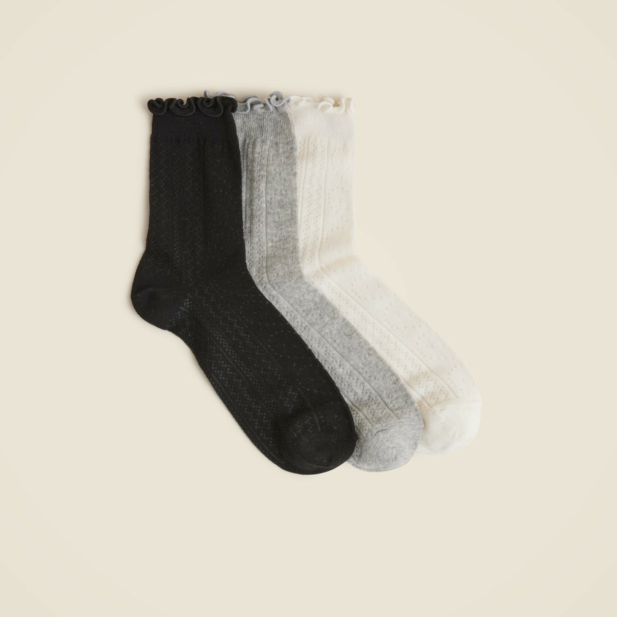 Women Ruffle bootie socks three-pack - J.Crew