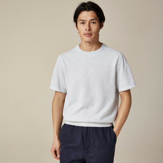 Men Short-sleeve cotton piqu&eacute;-stitch sweater - J.Crew