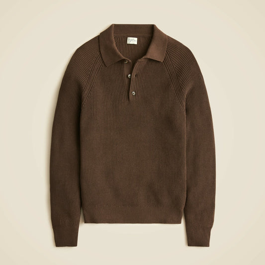 Men Ribbed heritage cotton sweater-polo - J.Crew