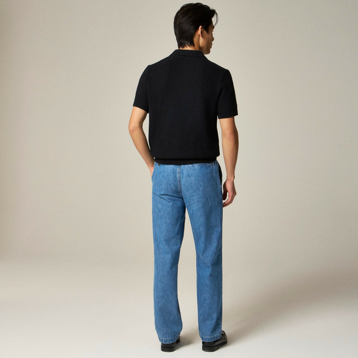 Men Short-sleeve cotton seed-stitch sweater-polo - J.Crew