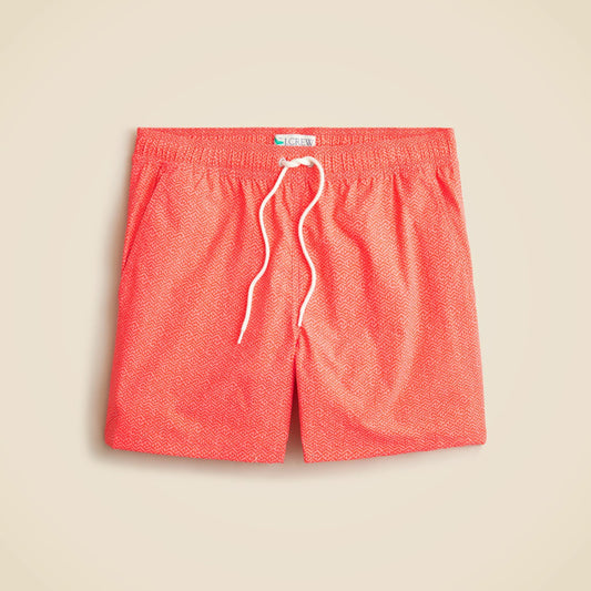 Men 6'' stretch swim trunk in print with ECONYL&reg; nylon - J.Crew
