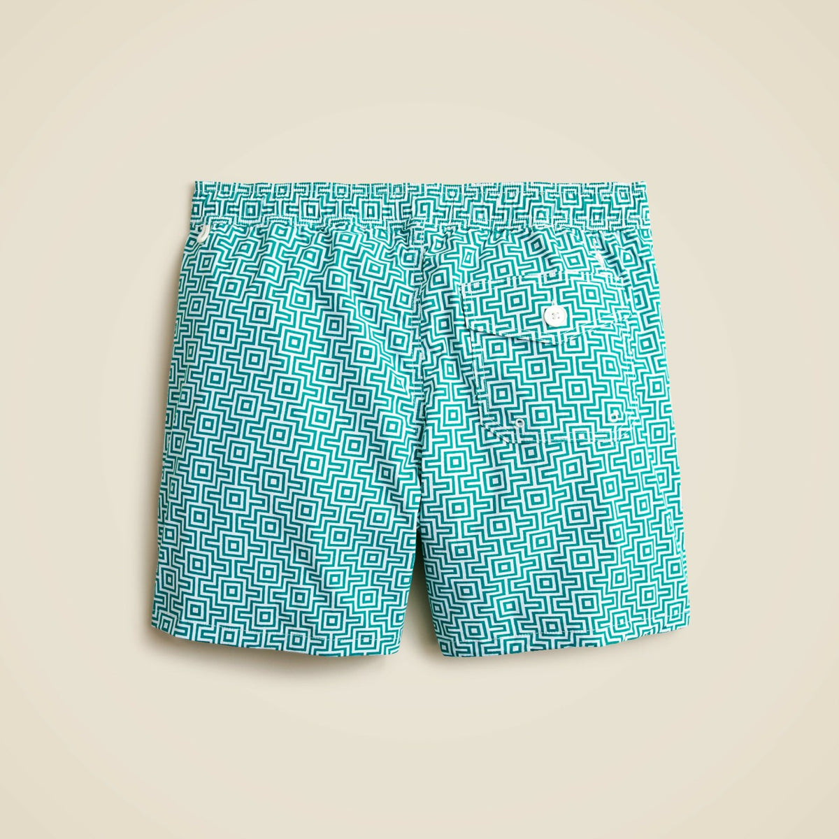 Men 6'' stretch swim trunk in print with ECONYL&reg; nylon - J.Crew