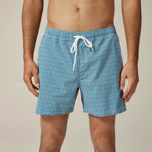 Men 6'' stretch swim trunk in print with ECONYL&reg; nylon - J.Crew