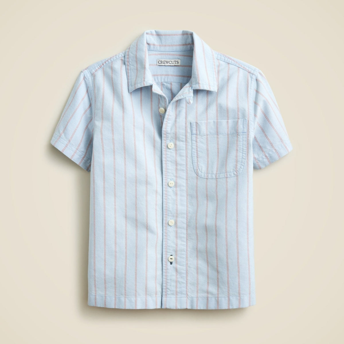 Kids Kids' short-sleeve oxford camp shirt in stripe - J.Crew