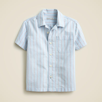 Kids Kids' short-sleeve oxford camp shirt in stripe - J.Crew
