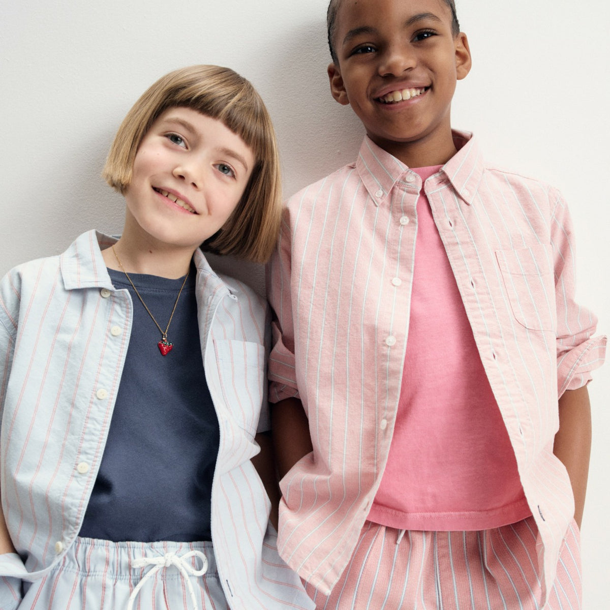 Kids Kids' short-sleeve oxford camp shirt in stripe - J.Crew