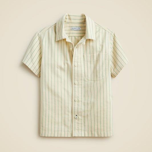 Kids Kids' short-sleeve oxford camp shirt in stripe - J.Crew