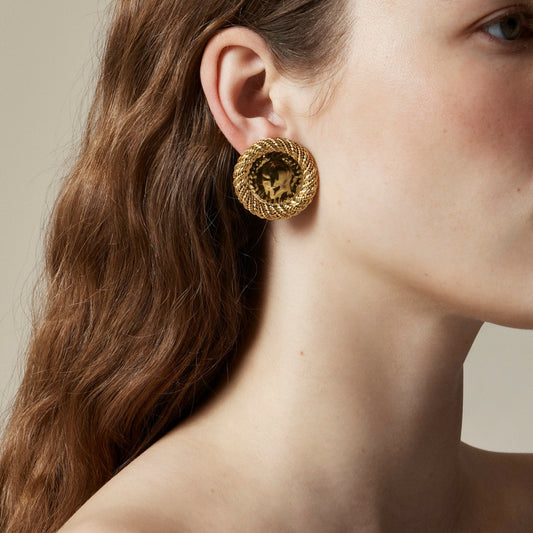 Women Rope coin stud earrings - J.Crew
