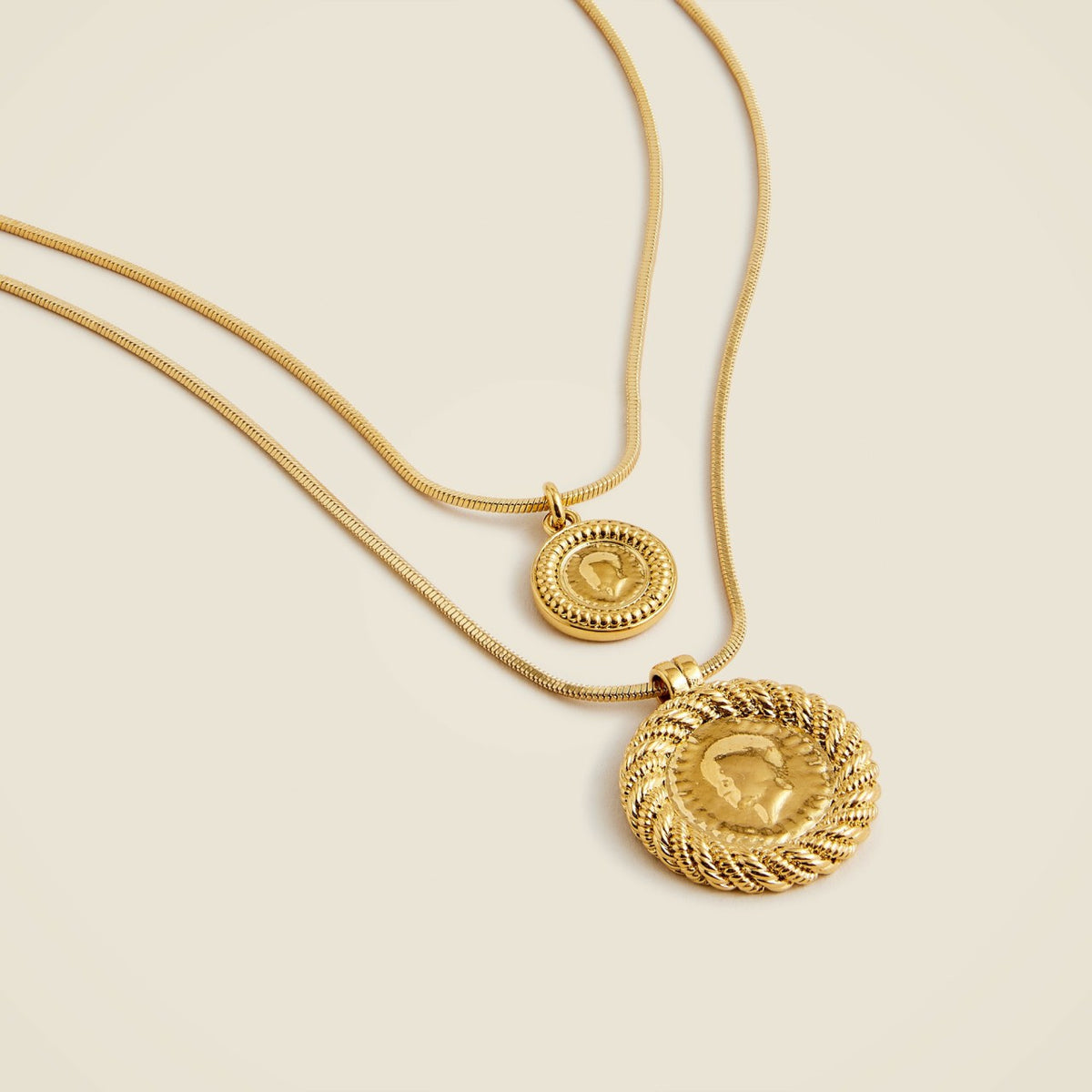 Women Layered coin pendant necklace - J.Crew