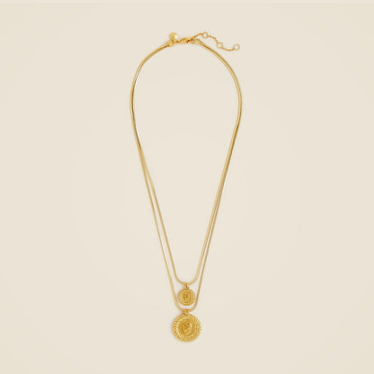 Women Layered coin pendant necklace - J.Crew