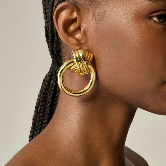 Women Crisscross door knocker earrings - J.Crew