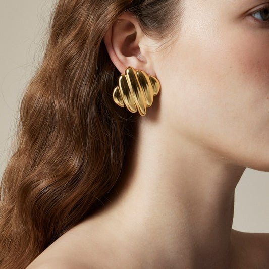Women Ridged square stud earrings - J.Crew