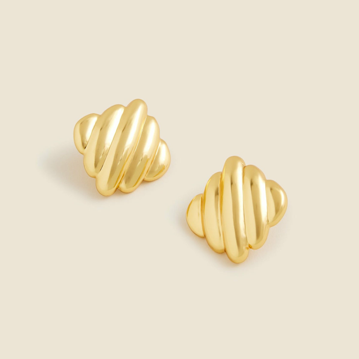 Women Ridged square stud earrings - J.Crew