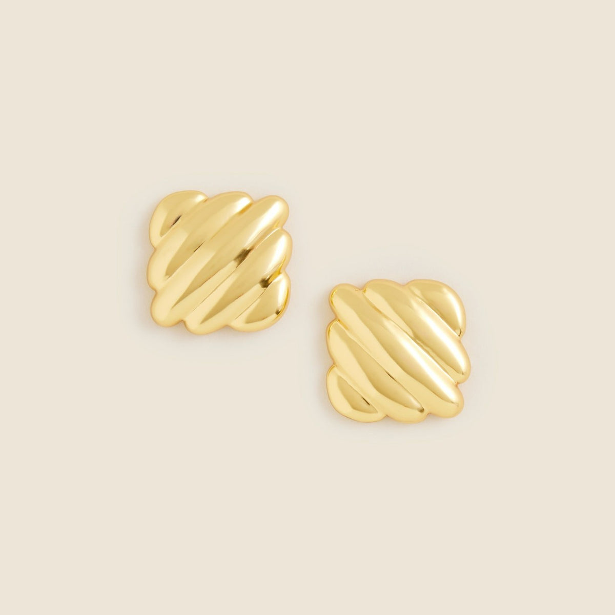 Women Ridged square stud earrings - J.Crew