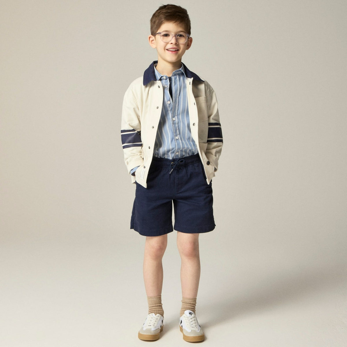 Kids Boys' knee-length pull-on short in stretch chino - J.Crew