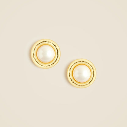 Women Inset pearl stud earrings - J.Crew