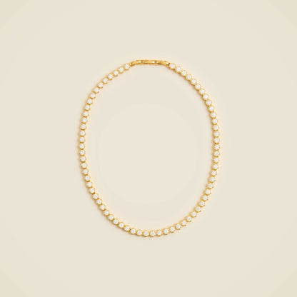 Women Hexagon cubic zirconia bezel-set tennis necklace - J.Crew