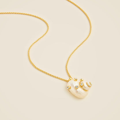 Women Seashell pendant necklace with crystals - J.Crew