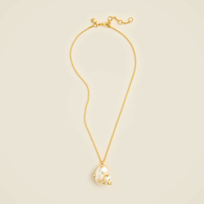 Women Seashell pendant necklace with crystals - J.Crew