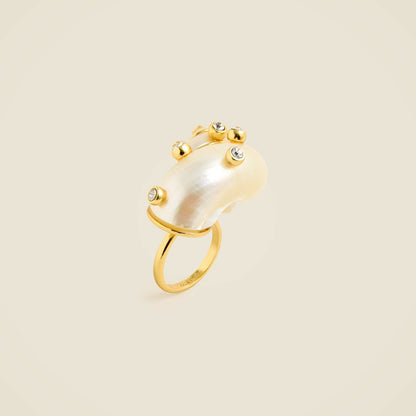 Women Seashell ring with crystals - J.Crew