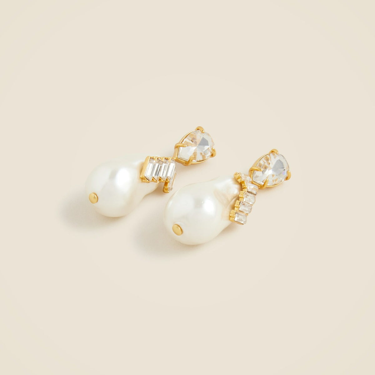 Women Pearl and crystal drop earrings - J.Crew