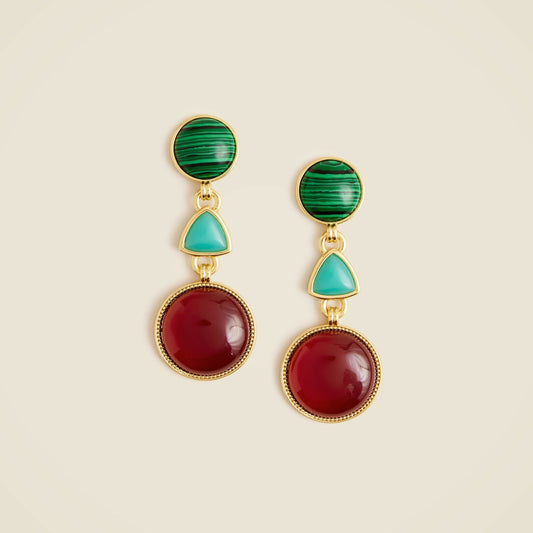 Women Geometric stone drop earrings - J.Crew