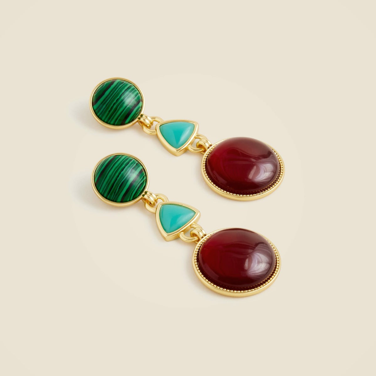 Women Geometric stone drop earrings - J.Crew