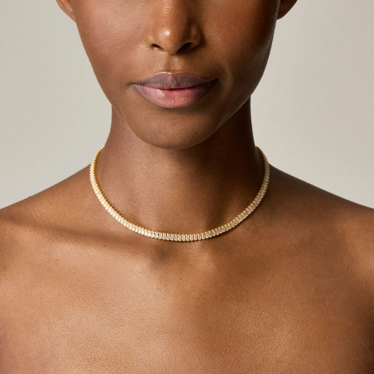 Women Dainty bezel-set cubic zirconia necklace - J.Crew