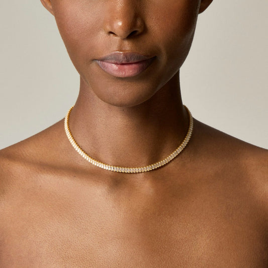 Women Dainty bezel-set cubic zirconia necklace - J.Crew