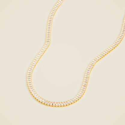 Women Dainty bezel-set cubic zirconia necklace - J.Crew