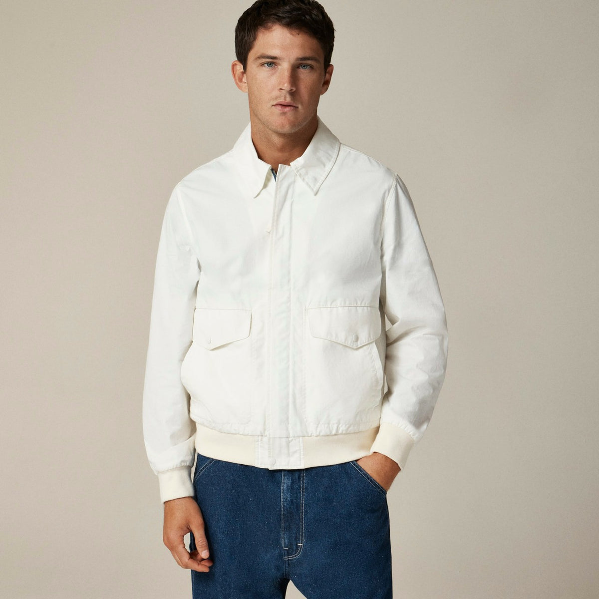 Men Flight jacket in cotton poplin - J.Crew