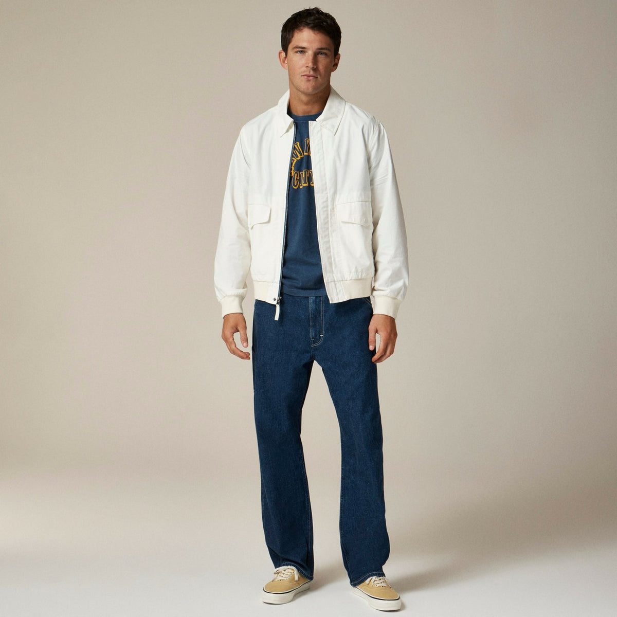 Men Flight jacket in cotton poplin - J.Crew