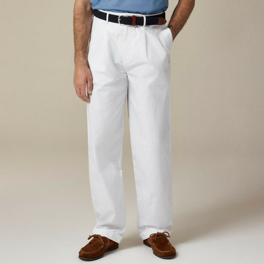 Men Relaxed-fit double-pleated cotton poplin chino pant - J.Crew