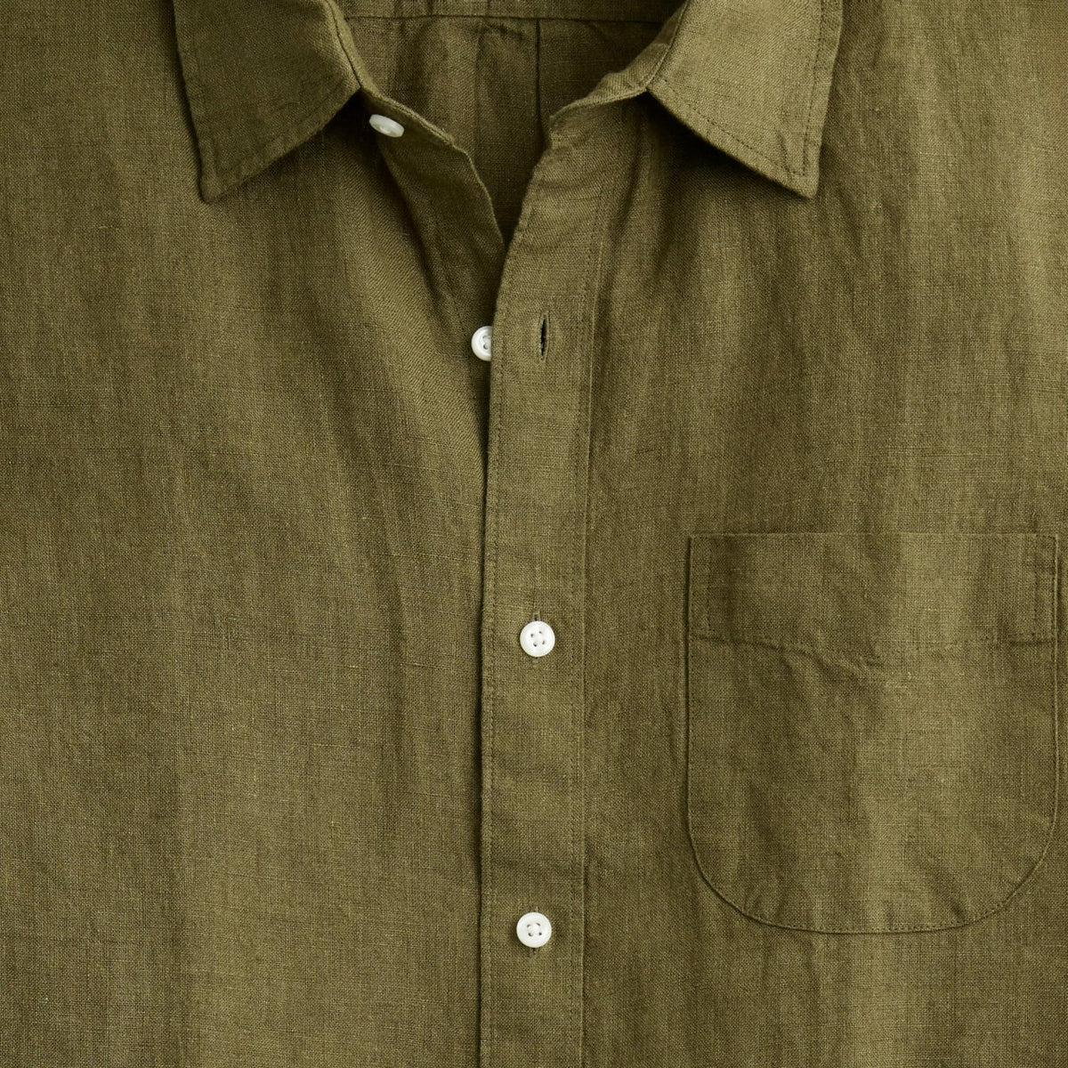 Men Short-sleeve linen point-collar shirt - J.Crew