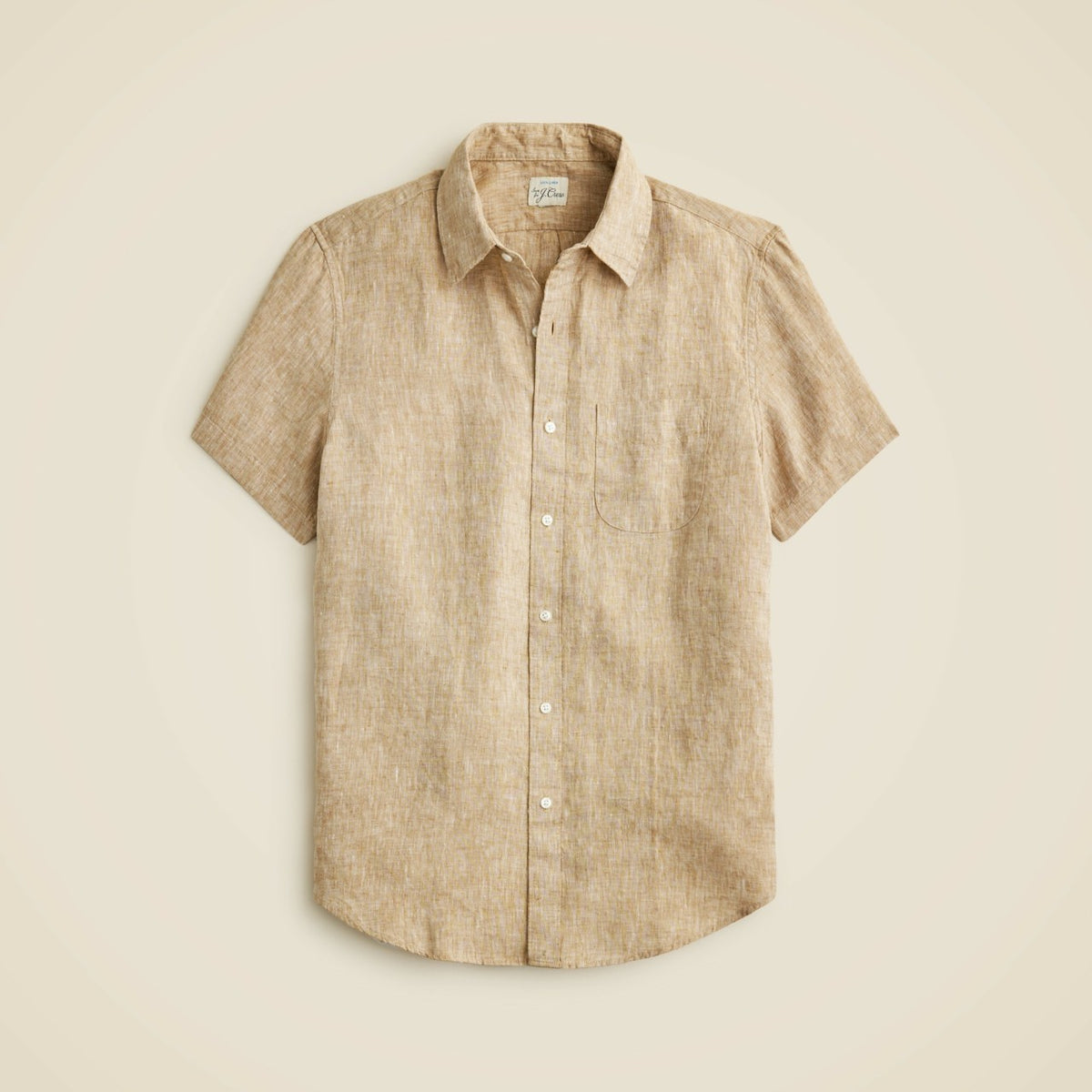 Men Short-sleeve linen point-collar shirt - J.Crew